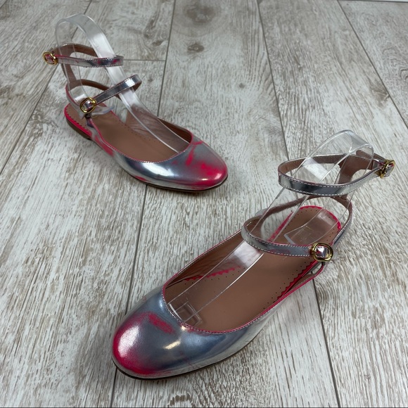 RED VALENTINO 37 unworn ankle strap leather flats - Picture 1 of 4